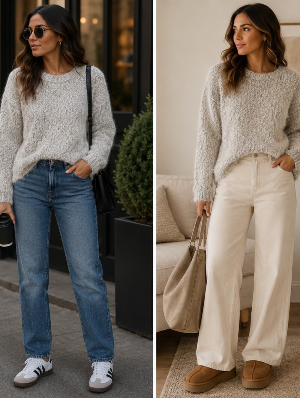 BUFFALO DAVID BITTON Cozy Light Gray Textured Knit Sweater ♡NEW